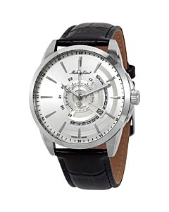 Men's Mondo Leather Silver Dial Watch