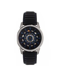 Men's Monterey Genuine Leather Black Dial Watch