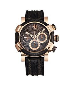 Men's Moon Dust- Red Moon Chrono Chronograph Rubber Grey Mineral Structure Dial Watch