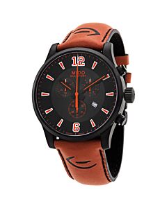 Men's Multifort Touchdown Chronograph Leather Black Dial Watch