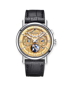 Men's Multimatic II Calfskin Gold-tone Dial Watch