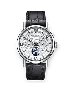 Men's Multimatic II Calfskin Silver-tone Dial Watch