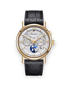 Men's Multimatic II Imperial Gold Calfskin Silver-tone Dial Watch