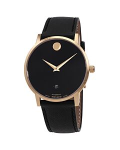 Men's Museum Classic Automatic Leather Black Dial Watch