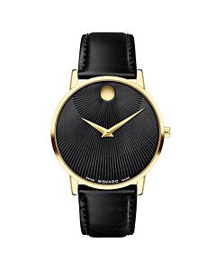 Men's Museum Classic Leather Black Dial Watch
