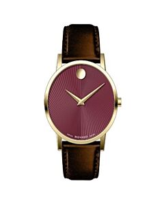 Men's Museum Classic Leather Red Dial Watch