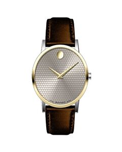 Men's Museum Classic Leather Silver-tone Dial Watch