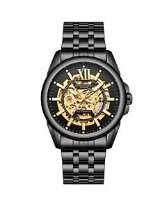 Men's Mystique Stainless Steel Black Dial Watch