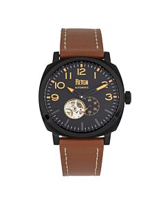 Men's Napoleon Genuine Leather Black Dial Watch