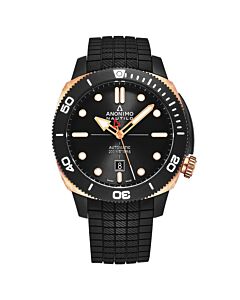 Men's Nautilo Rubber Black Dial Watch