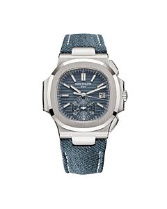 Men's Nautilus Chronograph Calfskin Blue-Gray Dial Watch