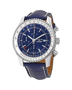 Men's Navitimer 1 Chronograph GMT 46 (Alligator) Leather Blue Dial Watch