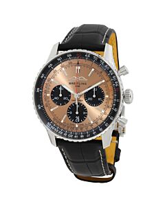 Men's Navitimer B01 Chronograph (Alligator) Leather Copper Dial Watch
