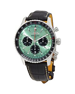 Men's Navitimer B01 Chronograph Alligator Leather Mint Green Dial Watch