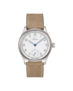 Men's Navy Watches Leather White Dial Watch