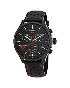 Men's NBA Teams Special Chicaco Bulls Edition Chronograph Leather Black Dial