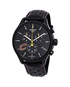 Men's NBA Teams Special Cleveland Cavaliers Chronograph Leather Black Dial