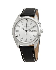 Mens-Neo-Classic-Leather-Silver-tone-Dial-Watch