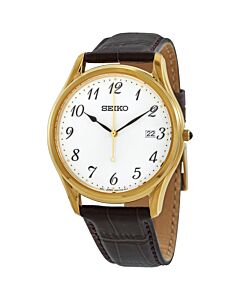 Men's Neo Classic Leather White Dial Watch