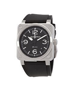 Men's New BR 03 Rubber Black Dial Watch