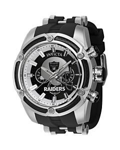 Men's NFL Chronograph Silicone and Stainless Steel Black Dial Watch
