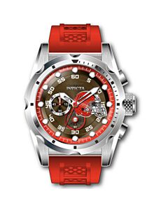 Men's NFL Chronograph Silicone Orange and Brown and Silver and White Dial Watch