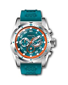 Men's NFL Chronograph Silicone Orange and White and Blue Dial Watch