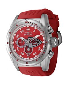 Men's NFL Chronograph Silicone Red and Silver and White Dial Watch