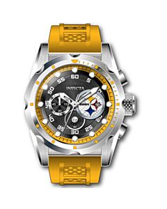 Men's NFL Chronograph Silicone Yellow and Silver and White and Black Dial Watch