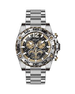 Men's Nfl Chronograph Stainless Steel Black Dial Watch