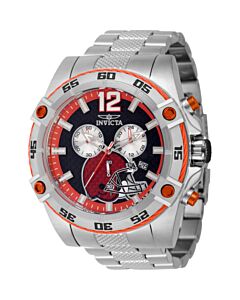 Men's NFL Chronograph Stainless Steel Orange and Brown Dial Watch