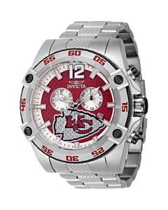 Men's NFL Chronograph Stainless Steel Red and White Dial Watch
