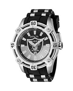 Men's NFL Polyurethane and Stainless Steel Black Dial Watch