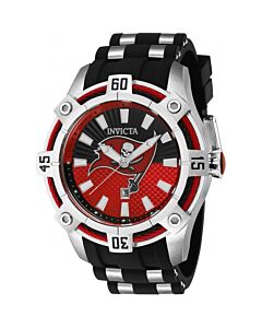 Men's NFL Polyurethane and Stainless Steel Black Dial Watch