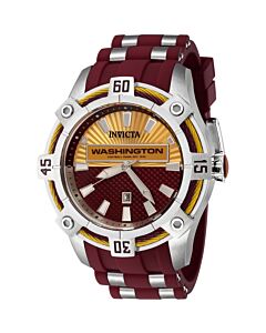 Men's NFL Polyurethane and Stainless Steel Orange Dial Watch
