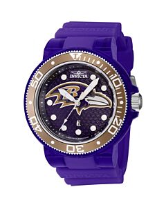 Men's NFL Silicone Purple Dial Watch