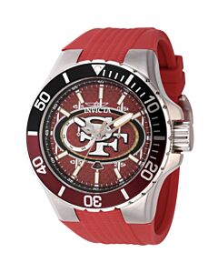 Men's NFL Silicone Red Dial Watch