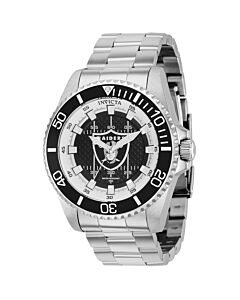 Men's NFL Stainless Steel Black and Grey and White Dial Watch