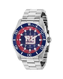 Men's NFL Stainless Steel Blue and Red and White Dial Watch