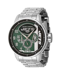 Men's NFL Stainless Steel Green and White and Black Dial Watch
