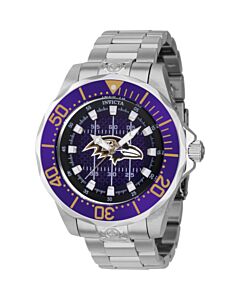 Men's NFL Stainless Steel Purple Dial Watch