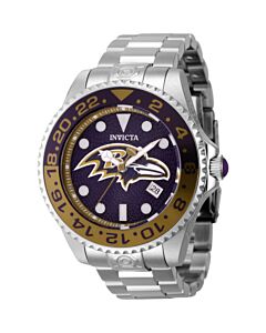 Men's NFL Stainless Steel Purple Dial Watch