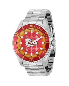 Men's NFL Stainless Steel Red and Orange (Kansas City Chiefs) Dial Watch