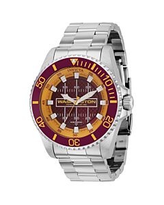 Men's NFL Stainless Steel Red and Orange and White Dial Watch