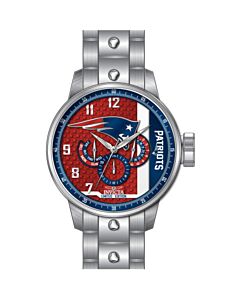 Men's NFL Stainless Steel Red and White and Blue Dial Watch