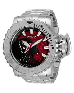 Men's NFL Stainless Steel Red (Houston Texans) Dial Watch