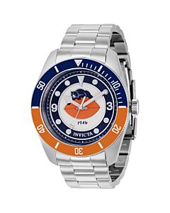 Men's NFL Stainless Steel Silver and Blue (Chicago Bears) Dial Watch