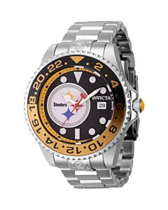 Men's NFL Stainless Steel Yellow and Black Dial Watch