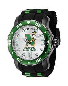 Men's NHL Silicone and Stainless Steel Silver-tone Dial Watch