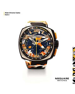 Men's Nick Chrono Chronograph Rubber Orange Dial Watch